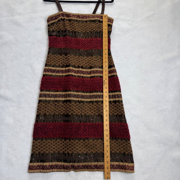 Nanette Lepore Women's Sequins Embellished Striped Dress Size 8 Vintage Y2K - Picture 7 of 9